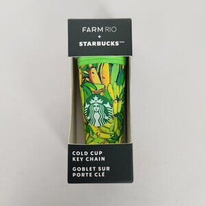 Starbucks Farm Rio Cold Cup Key Chain Banana Tropical Print 2025 New In Box